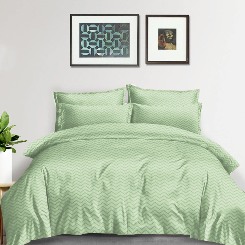 4in1 Plain Stripes Bedsheet ( 2 pillowcases, 1 Fitted Sheet, 1 Quilt cover )