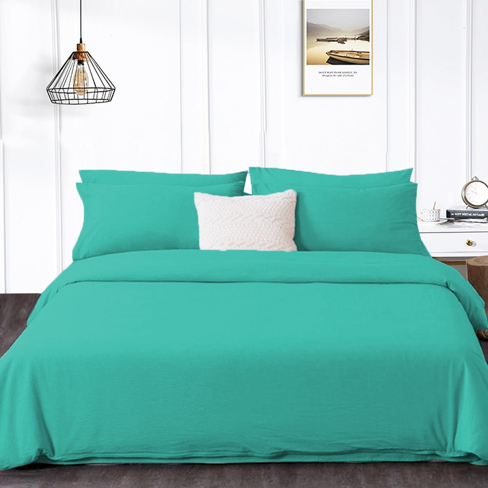 4in1 Plain Bedsheet ( 2 pillowcases, 1 Fitted Sheet, 1 Quilt cover )