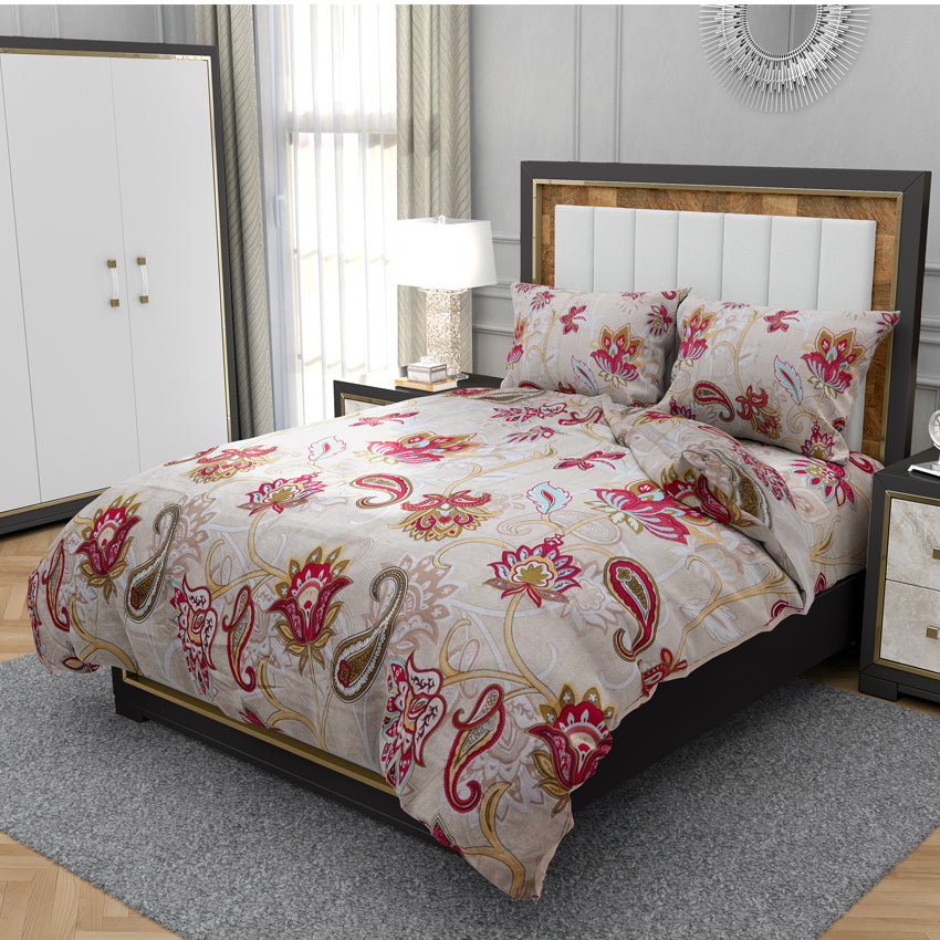 Printed Bed sheet DF Series 3in1 Bedding Set ( 2 pillowcases and 1 fitted Sheet ) DF2146