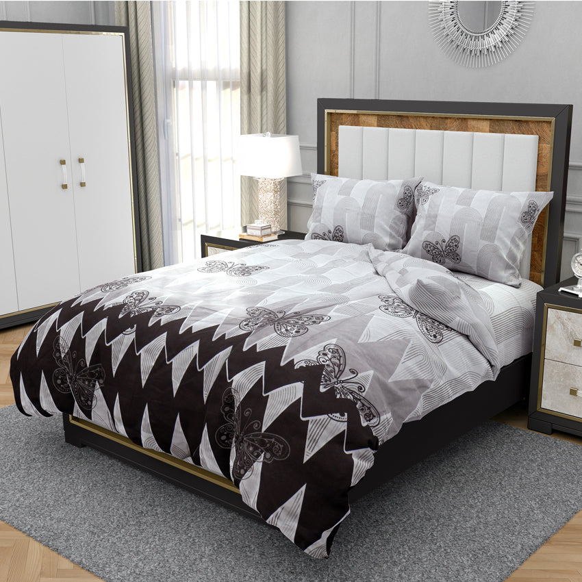 Printed Bed sheet DF Series 3in1 Bedding Set ( 2 pillowcases and 1 fitted Sheet ) DF218