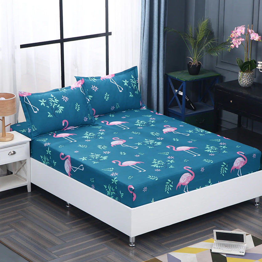Printed Bed sheet NQ Series 3in1 Bedding Set ( 2 pillowcases and 1 fitted Sheet ) NQ2