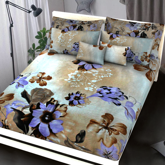 Printed Bed sheet DF Series 3in1 Bedding Set ( 2 pillowcases and 1 fitted Sheet ) DF005