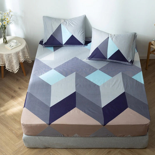 Printed Bed sheet NQ Series 3in1 Bedding Set ( 2 pillowcases and 1 fitted Sheet ) NQ139