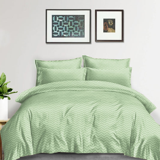 4in1 Plain Stripes Bedsheet ( 2 pillowcases, 1 Fitted Sheet, 1 Quilt cover )