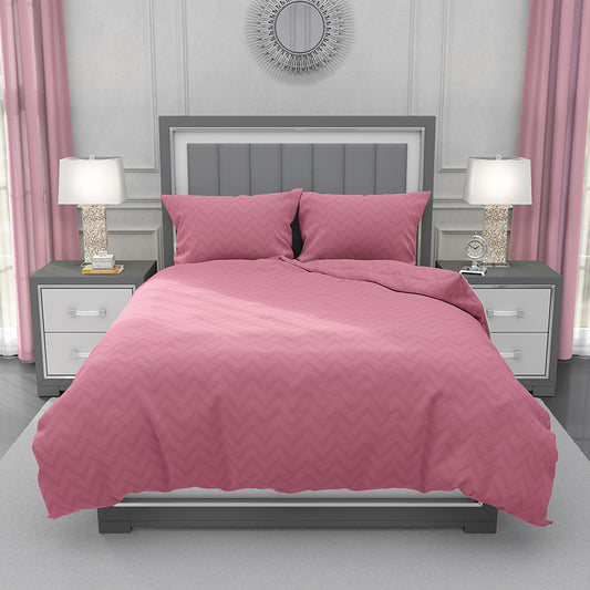 4in1 Plain Stripes Bedsheet ( 2 pillowcases, 1 Fitted Sheet, 1 Quilt cover )