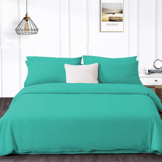 4in1 Plain Bedsheet ( 2 pillowcases, 1 Fitted Sheet, 1 Quilt cover )