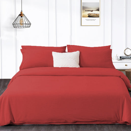 4in1 Plain Bedsheet ( 2 pillowcases, 1 Fitted Sheet, 1 Quilt cover )