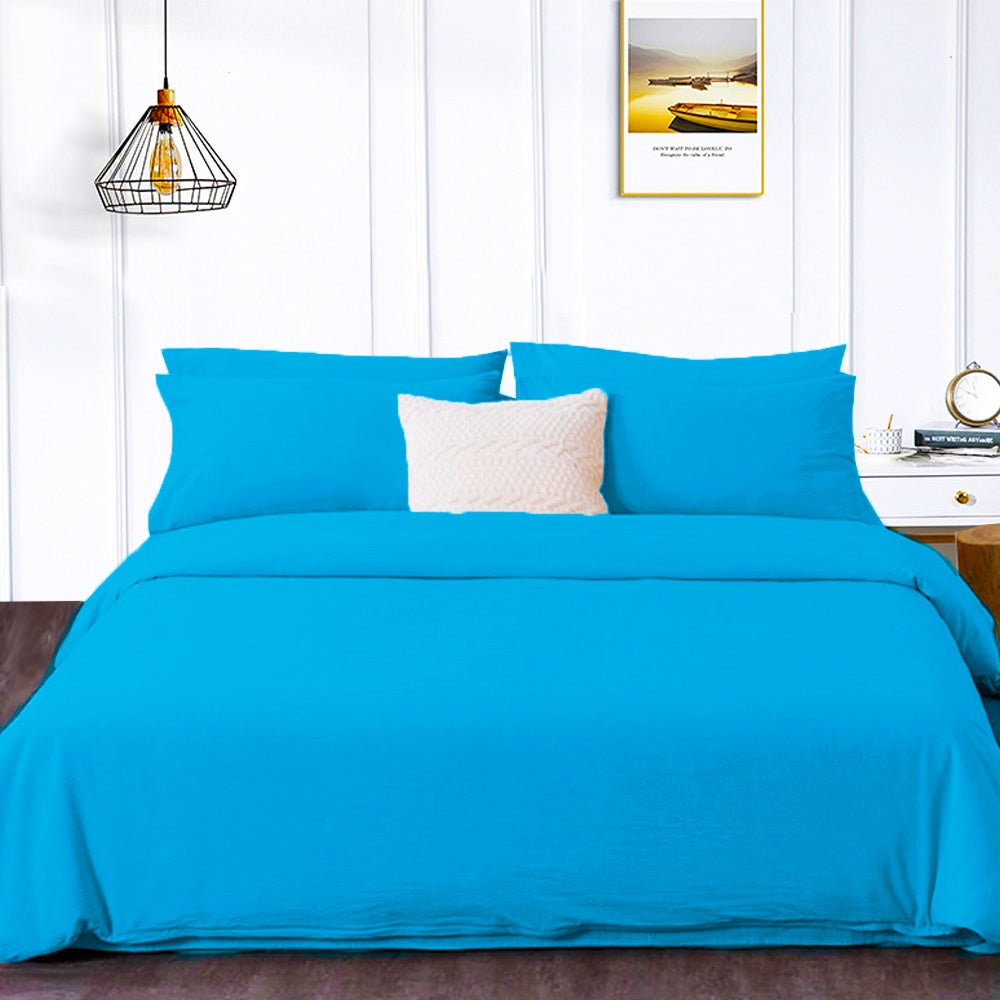 4in1 Plain Bedsheet ( 2 pillowcases, 1 Fitted Sheet, 1 Quilt cover )