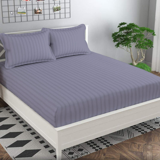 Printed Bed sheet HQ Series 3in1 Bedding Set ( 2 pillowcases and 1 fitted Sheet ) HQStripes4AE