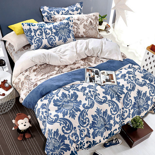 Printed Bed sheet DF Series 3in1 Bedding Set ( 2 pillowcases and 1 fitted Sheet ) DF219