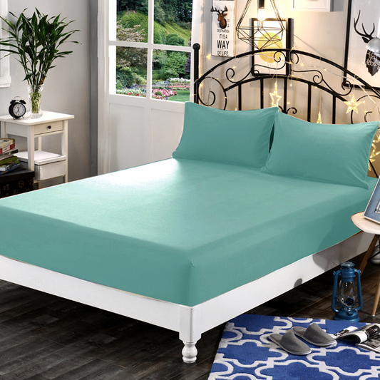 3 in 1 Premium Quality SE Series Plain Bed Sheet Set (1 Fitted Sheet and Free 2 Pillowcases) SE-30
