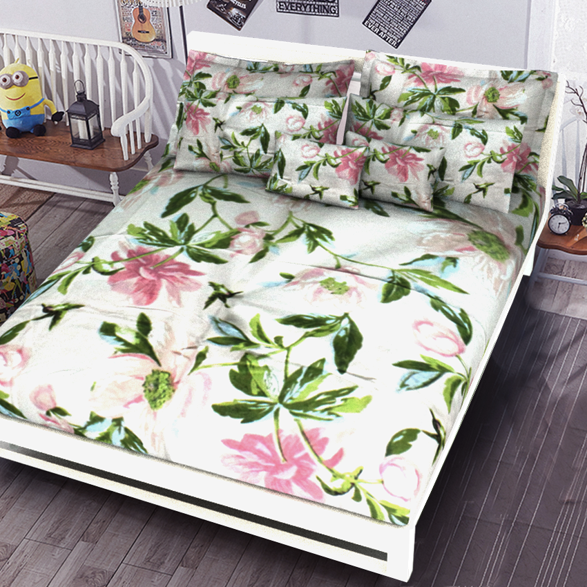 Printed Bed sheet NQ Series 3in1 Bedding Set ( 2 pillowcases and 1 fitted Sheet ) NQ317