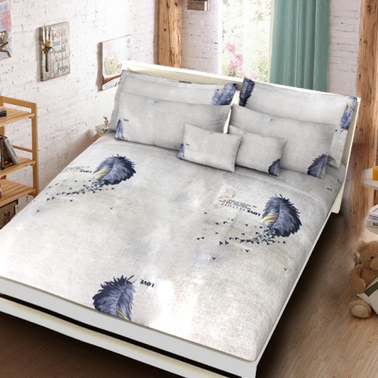 Printed Bed sheet DF Series 3in1 Bedding Set ( 2 pillowcases and 1 fitted Sheet ) DF99