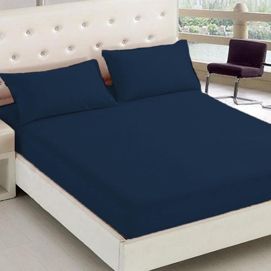 3 in 1 Premium Quality SE Series Plain Bed Sheet Set (1 Fitted Sheet and Free 2 Pillowcases) SE-32