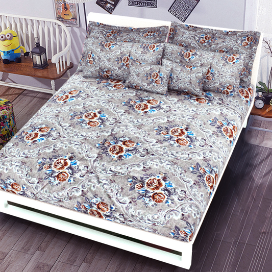 Printed Bed sheet DF Series 3in1 Bedding Set ( 2 pillowcases and 1 fitted Sheet ) DF255