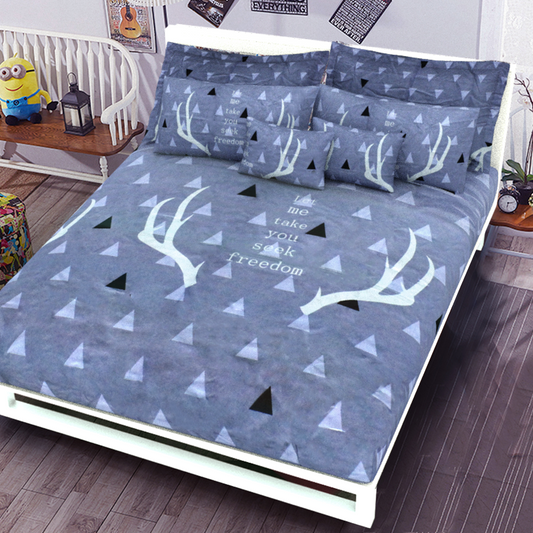 Printed Bed sheet DF Series 3in1 Bedding Set ( 2 pillowcases and 1 fitted Sheet ) DF280