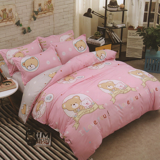 Printed Bed sheet DF Series 3in1 Bedding Set ( 2 pillowcases and 1 fitted Sheet ) DF6A