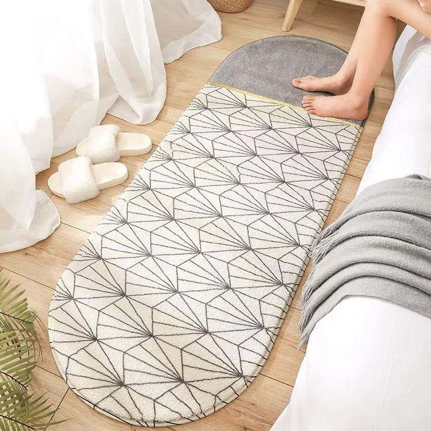 Oval Soft Fluffy Carpet Designer Nordic Rugs Anti-Slip and Absorbent 40x120cm