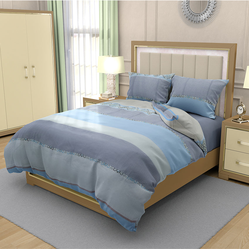 Printed Bed sheet DF Series 3in1 Bedding Set ( 2 pillowcases and 1 fitted Sheet ) DF078
