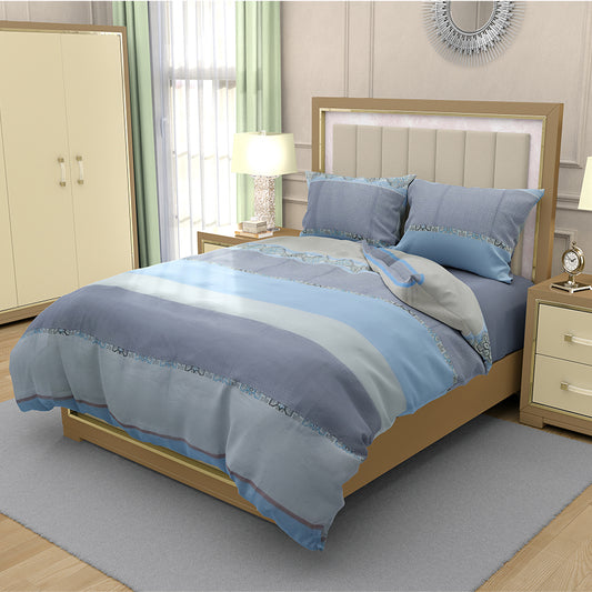 Printed Bed sheet DF Series 3in1 Bedding Set ( 2 pillowcases and 1 fitted Sheet ) DF078
