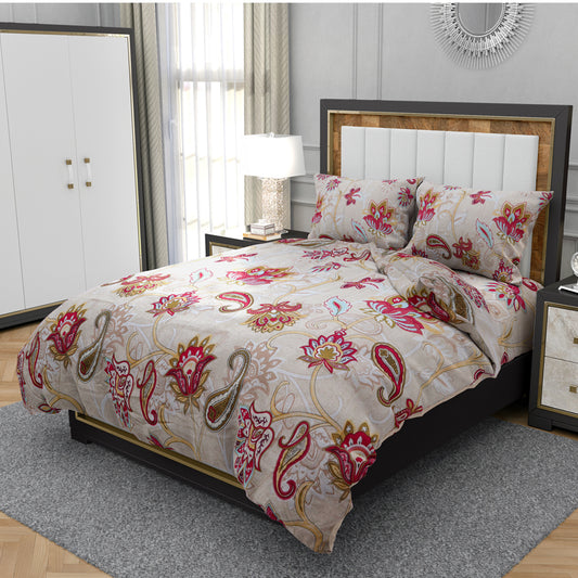 Printed Bed sheet DF Series 3in1 Bedding Set ( 2 pillowcases and 1 fitted Sheet ) DF2146