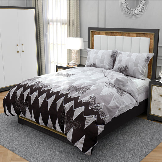 Printed Bed sheet DF Series 3in1 Bedding Set ( 2 pillowcases and 1 fitted Sheet ) DF218