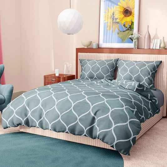Printed Bed sheet NQ Series 3in1 Bedding Set ( 2 pillowcases and 1 fitted Sheet ) NQ365
