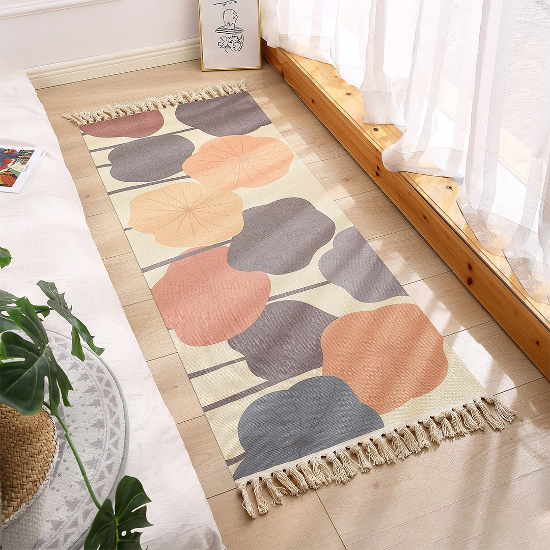 Rectangular Woven Tatami Carpet Retro Bohemian Rugs Anti-Slip 60x130cm