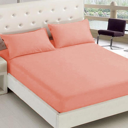 3 in 1 Premium Quality SE Series Plain Bed Sheet Set (1 Fitted Sheet and Free 2 Pillowcases) SE-43