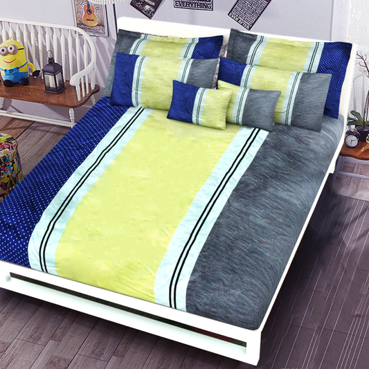 Printed Bed sheet NQ Series 3in1 Bedding Set ( 2 pillowcases and 1 fitted Sheet ) NQ362