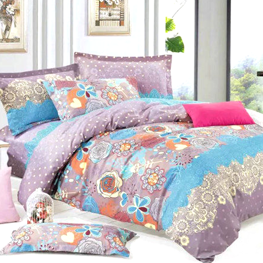 Printed Bed sheet DF Series 3in1 Bedding Set ( 2 pillowcases and 1 fitted Sheet ) DF2142
