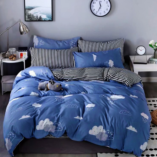 Printed Bed sheet DF Series 3in1 Bedding Set ( 2 pillowcases and 1 fitted Sheet ) DF2152