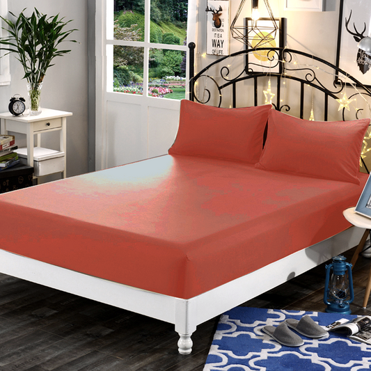 3 in 1 Premium Quality SE Series Plain Bed Sheet Set (1 Fitted Sheet and Free 2 Pillowcases) SE-7