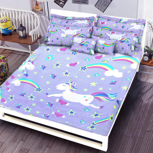 Printed Bed sheet NQ Series 3in1 Bedding Set ( 2 pillowcases and 1 fitted Sheet ) NQ303