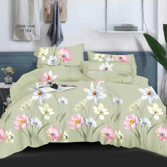 Printed Bed sheet NQ Series 3in1 Bedding Set ( 2 pillowcases and 1 fitted Sheet ) NQ207