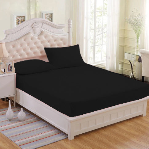 Premium Stripes Series 3in1 Bedsheet (2 Pillowcases 1 Fitted Sheet) PremiumBlack