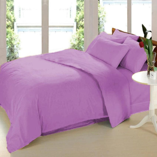 3 in 1 Bed Sheet Set Plain 2017 Series (1 Fitted Sheet and Free 2 Pillowcases) 2017Purple