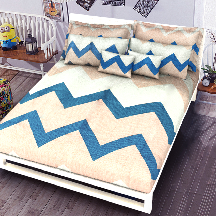 Printed Bed sheet NQ Series 3in1 Bedding Set ( 2 pillowcases and 1 fitted Sheet ) NQ361