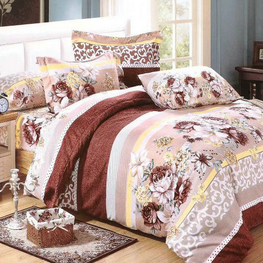 Printed Bed sheet DF Series 3in1 Bedding Set ( 2 pillowcases and 1 fitted Sheet ) DF128