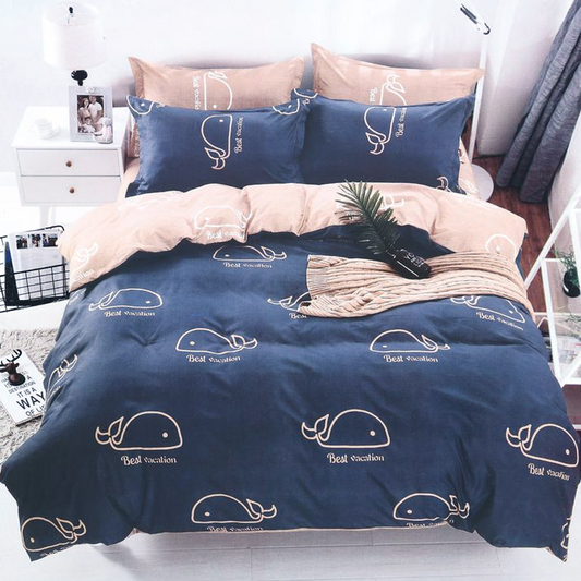 Printed Bed sheet DF Series 3in1 Bedding Set ( 2 pillowcases and 1 fitted Sheet ) DF2151