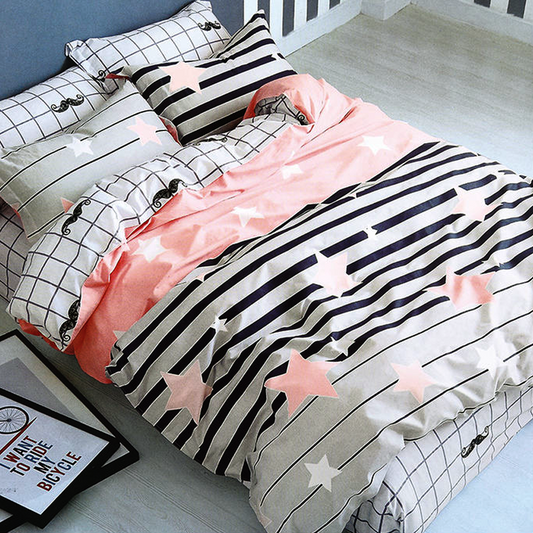Printed Bed sheet DF Series 3in1 Bedding Set ( 2 pillowcases and 1 fitted Sheet ) DF152
