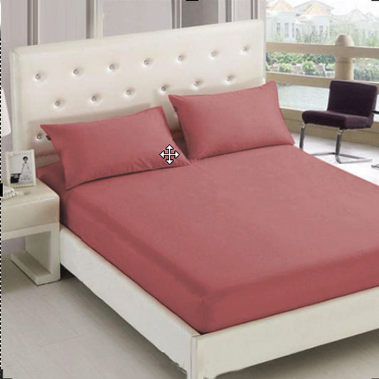 3 in 1 Premium Quality SE Series Plain Bed Sheet Set (1 Fitted Sheet and Free 2 Pillowcases) SE-52