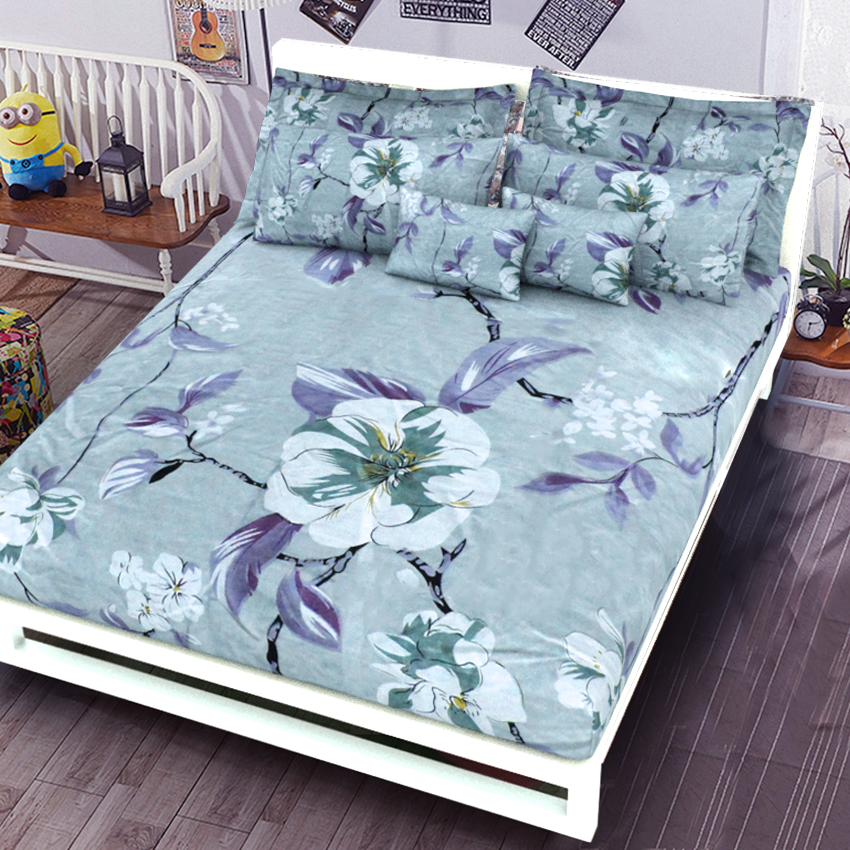 Printed Bed sheet DF Series 3in1 Bedding Set ( 2 pillowcases and 1 fitted Sheet ) DF601
